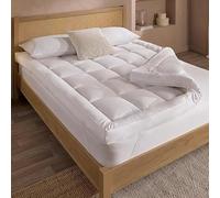 Mattress Topper Single Bed 10cm Thick Quilted, Extra Deep, Ultra Fluffy and Breathable Microfiber Topper, Securely Fits with Elastic Straps, Enhances Luxury Comfort (White, Single - (90cm x 190cm))