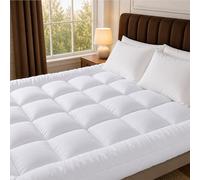 Mattress Topper Super King Bed 10 cm Thick 1200 GSM - Quilted Luxury Hotel Microfibre Topper 180x200 CM | Extra Deep, Hypoallergenic, Breathable | Secure Anti-Slip Corner Straps | All UK Sizes