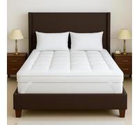 Mattress Topper Super King Bed 5 cm Thick 1100 GSM - Quilted Luxury Hotel Microfibre Topper 180x200 CM | Extra Deep, Hypoallergenic, Breathable | Secure Anti-Slip Corner Straps | All UK Sizes