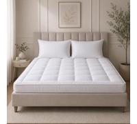 Mattress Topper Super King Bed - Extra Thick 4 Inches / 10cm Bounce Back with Elasticated Corner Straps Soft and Breathable, Hypoallergenic Comfy Bed Mattresses Toppers (Super King)