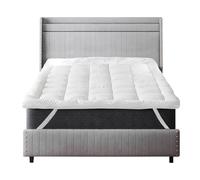 Mattress Topper Thick 10cm Extra Deep Hotel Quality Breathable Single Microfiber Filled Deep Pocket Elasticised Straps Mattress Topper (Single(90cm x 190cm x 10cm)