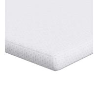 Mattress Topper White 200 x 200 cm Jacquard Fabric with Breathable PU Foam Core, Pressure Relieving, Washable, as Mattress Protector and Topper for Bedroom, Guest Bed