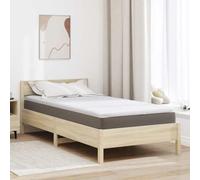 Mattress Topper White 90 x 200 cm Knitted Fabric Latex Foam Topper Breathable Pressure Relieving Washable Mattress Topper with Padding for Bedroom Guest Bed Children's Bed