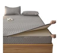Mattress Zipped Cover Full Encasement 135/150x190 Non-Slip 360° Fully Encased Quilted Mattress Protector Single/Double/King Size Noiseless Breathable 6 Sided Zipper Closure Bedsheet (70X190+5cm,Gray