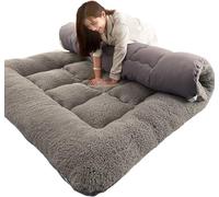 Mattresses Futon Thicken Futon Floor Mattress Soft Folding Portable Mattress Double Single Japanese Futons, Japanese Tatami Roll Mat Foldable Queen Mattress,Brown-90 * 200Cm, Grey, 150 * 20