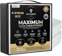 MATTSHIELD Maximum 3-Piece Kit - Waterproof Organic Cotton Terry Mattress Protector Full + 2 Pillow Protectors - Fitted with Stretchable Pockets - Skin-Friendly, Breathable Mattress Cover
