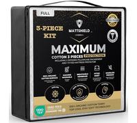 MATTSHIELD Maximum 3-Piece Kit - Waterproof Organic Cotton Terry Mattress Protector Full + 2 Pillow Protectors - Fitted with Stretchable Pockets - Skin-Friendly, Breathable Mattress Cover