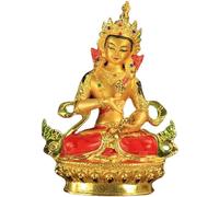 MATTUI 6 Inch Buddhist Effective Alloy Metal Gold Plating Vajrasattva Buddha Statue Tibetan Home Putting Decoration Ornaments