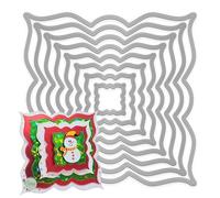 Matty's Crafting Joy Double Stitched Nesting Curvy Squares Die Cut Set of 8, Nesting Dies for Card Making, Large Metal Die Cuts for Scrapbooking, Christmas Dies