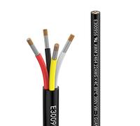Matugajp 22AWG 4×0.3mm² 10M Black 4 Conductor Extension Cable, UL2464 DC 5V/12V/24V/300V, 22Gauge Stranded Tinned Copper Wire, Low Voltage Wire for Outdoor, Landscape, Automotive LED Lamp, Waterproof