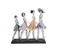 Maturi Four Girls About Town in Summer Dresses Figurine, Multi-Colour, 29 x 10 x 28cm