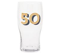 Maturi Gold 50th Birthday Beer Pint Glass - 570ml / 1 Pint
