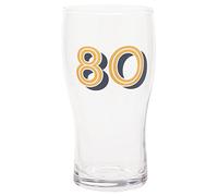 Maturi Gold 80th Birthday Beer Pint Glass - 570ml / 1 Pint