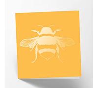 Maturi Gold Foil Bee on Yellow Blank Birthday Greetings Card, 15.5 x 15.5 cm
