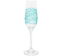 Maturi Hand Painted Turquoise Champagne Flute, 220ml, Gift Boxed