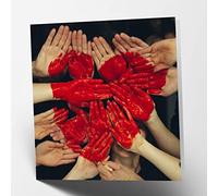 Maturi Heart & Hands Blank Greetings Card, Valentines, Anniversary, Wedding, 15.5 x 15.5 cm