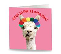Maturi 'Keep Being Llamazing' Funny Humorous Birthday Greetings Card - Blank Inside, 15.5 x 15.5 cm