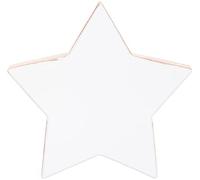 Maturi Medium 16cm Wooden Star Shaped Decorative Ornament - White & Brown Painted Floating Timber Star Plaque, Modern Farmhouse Hanging Wall Decor for Bedroom & Living Room