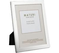 Maturi Premium Silver-Plated Photo Frame 2.5x3.5 Elegant Real Glass Tabletop Picture Frame with Tarnish-Free Lacquer & Luxury Velvet Backing - Perfect for School Photos, Weddings, and Milestone Gifts