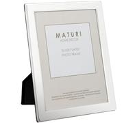 Maturi Premium Silver-Plated Photo Frame 4x6 Elegant Real Glass Tabletop Picture Frame with Tarnish-Free Lacquer & Luxury Velvet Backing - Perfect for School Photos, Weddings, and Milestone Gifts