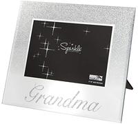 Maturi Silver Glitter Photo Frame, Mirrored 6 x 4 Inch, Grandma Gift