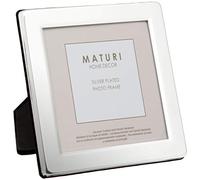 Maturi Silver Plated Photo Frame - Flat Edge Finish 4 x 4-inch (10 x 10cm)