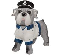 Maturi Standing Sea Dog Trinket with Blue and White Jumper Storage Jar