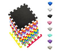 Matvize EVA Foam Baby Play Mat (12 Pack) 29×29cm - 8mm Thick Interlocking Floor Tiles, Soft Non-Slip Foam Mats for Kids, Nursery, Playroom & Home Gym Protective Flooring (Multicolour, 24 Pack)