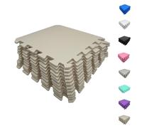 Matvize EVA Foam Baby Play Mat (12 Pack) 29×29cm - 8mm Thick Interlocking Floor Tiles, Soft Non-Slip Foam Mats for Kids, Nursery, Playroom & Home Gym Protective Flooring (Beige, 108 Pack)