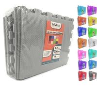 MATVIZE Eva Foam Baby Play Mat - 12Pcs (29x29cm) 8mm Thick Soft Baby Grey Interlocking Floor Tiles, Waterproof, Non-Slip, Safe & Comfortable Matting for Kids, Child’s play (Light Grey, 12 Pack)