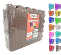 MATVIZE Eva Foam Baby Play Mat - 12Pcs (29x29cm) 8mm Thick Soft Brown Interlocking Floor Tiles, Waterproof, Non-Slip, Safe & Comfortable Matting for Kids, Child’s play (Brown, 12 Pack)