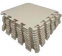 MaTvize Eva Foam Baby Play Mat - 12Pcs (29x29cm) 8mm Thick Soft Grey, Black & White Interlocking Floor Tiles, Waterproof & Safe Matting for Kids, Child’s Play (Brown+Beige, 24 Pack)