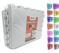 MATVIZE Eva Foam Baby Play Mat - 12Pcs (29x29cm) 8mm Thick Soft White Interlocking Floor Tiles, Waterproof, Non-Slip, Safe & Comfortable Matting for Kids, Child’s play (White, 12 Pack)