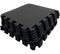 MaTvize Eva Foam Baby Play Mat - 24Pcs (29x29cm) 8mm Thick Soft Black & Baby Pink Interlocking Floor Tiles, Waterproof, Non-Slip, Safe & Comfortable Matting for Kids Child (Black+Baby Pink, 24 Pack)