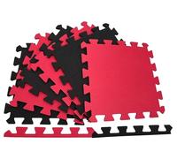 MaTvize Eva Foam Baby Play Mat - 24Pcs (29x29cm) 8mm Thick Soft Black & Red Interlocking Floor Tiles, Waterproof, Non-Slip, Safe & Comfortable Matting for Kids Child (Black+Red, 24 Pack)