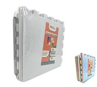 MATVIZE Eva Foam Baby Play Mat - 36Pack (29x29cm) 8mm Thick Soft Grey-White Interlocking Floor Tiles, Waterproof, Non-Slip, Safe & Comfortable Matting for Kids, Child’s Play (Grey-White, 36 Pack)