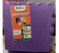 MaTvize Eva Foam Baby Play Mat - 36Pcs (29x29cm) 8mm Thick Soft Beige, Pink & Purple Interlocking Floor Tiles, Waterproof & Safe Matting for Kids, Child’s Play
