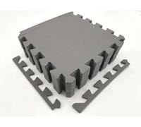 MaTvize Eva Foam Baby Play Mat - 36Pcs (29x29cm) 8mm Thick Soft Grey, Turquoise & Black Interlocking Floor Tiles, Waterproof & Safe Matting for Kids, Child’s Play (Grey+Turquoise+Black, 36 Pack)