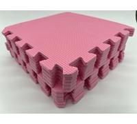 MaTvize Eva Foam Baby Play Mat - 36Pcs (29x29cm) 8mm Thick Soft White, Pink & Grey Interlocking Floor Tiles, Waterproof & Safe Matting for Kids, Child’s Play