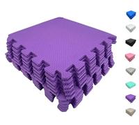 Matvize EVA Foam Baby Play Mat (60 Pack) 29×29cm - 8mm Thick Purple Interlocking Floor Tiles, Soft Non-Slip Foam Mats for Kids, Nursery, Playroom & Home Gym Protective Flooring (Purple, 60 Pack)