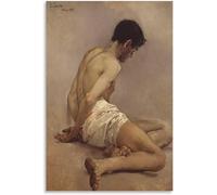 Matvsd Kohecs Academic Study from Life Poster By Joaquin Sorolla Wall Art Joaquin Sorolla Prints Joaquin Sorolla Painting Canvas for Home Decor 30x40cm Frameless