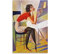 Matvsd Kohecs Georgy Kurasov Canvas Wall Art Georgy Kurasov Girl With Wine Poster Georgy Kurasov Prints Aesthetic Painting for Home Decor Picture 50x70cm No Frame