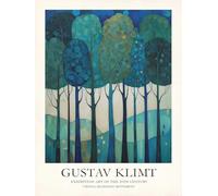 Matvsd Kohecs Gustav Klimt Poster《Blue Green Tree》Canvas Painting Gustav Klimt Wall Art Abstract Prints Landscape Picture for Office Wall Decor 30x45cm Frameless
