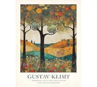 Matvsd Kohecs Gustav Klimt Poster《Color Forest 》Canvas Painting Gustav Klimt Wall Art Abstract Prints Landscape Picture for Office Wall Decor 30x45cm Frameless