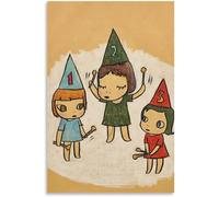 Matvsd Kohecs Modern Yoshitomo Nara Poster《Drum Girl》Canvas Wall Art Yoshitomo Nara Prints and Painting Aesthetic Picture for Bedroom Wall Decor 30x45cm No Frame