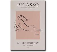 Matvsd Kohecs Pablo Picasso Line Prints Picasso Stretching Cat Poster Picasso Canvas Wall Art Picasso Painting Aesthetic Picture for Home Decor 40x65cm Frameless