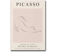 Matvsd Kohecs Pablo Picasso Line Prints Picasso Stretching Cat Poster Picasso Canvas Wall Art Picasso Painting Aesthetic Picture for Home Decor 40x65cm Frameless