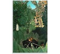 Matvsd Kohecs The Merry Jesters by Henri Rousseau Poster and Prints Abstract Canvas Wall Art Henri Rousseau Painting for Office Picture Decor 40x65cm Frameless