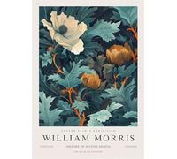 Matvsd Kohecs William Morris Wall Art Gold Floral Painting Flower Canvas Prints William Morris Botanical Plant Poster for Home Picture Decor 30x45cm Frameless