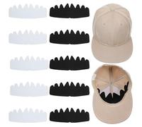Matwsec 10 Pcs Baseball Caps Inserts, Flexible Reusable Hat Sweat Liner No Sweat Hat Liner Protector Cap Shaper Insert Protection to Keep Shape Hats Protector Fabric Hats Stiffener, Black & White
